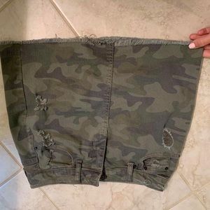 Camo denim skirt